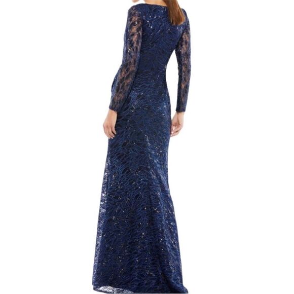 Mac Duggal Long Sleeve Sequin Lace Sequin Gown | Size 16 - Picture 5 of 13